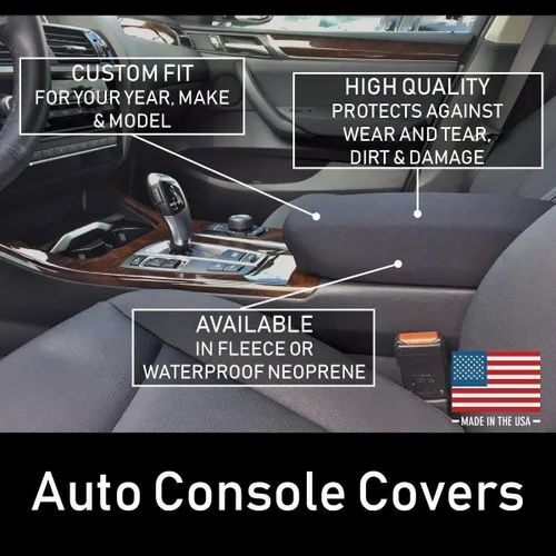 Vista 2 de Auto Console Covers - Se adapta a la funda de reposabrazos de consola central Nissan Frontier 2015-2021, tela de neopreno impermeable (gris)