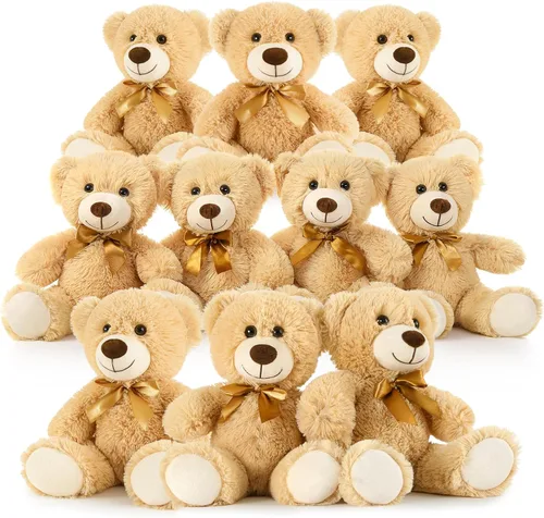 Vista 7 de Tezituor Oso de peluche a granel, 5 paquetes, 14 pulgadas, pequeño oso de peluche a granel, centro de mesa de osos de peluche para baby shower, osos
