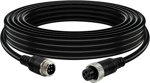 Vista 8 de Cable de cámara de 4 pines con cubierta de tubo de corrugación, cable de extensión de video de aviación de 4 pines, cámara de visión trasera CCTV