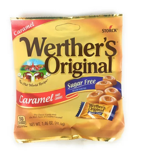 Vista 2 de Werther's Original Golosinas duras, caramelo sin azúcar, 1.46 onzas (3 bolsas - paquetes)