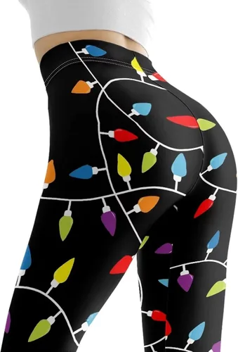 Vista 6 de PZZ BEACH Leggings de yoga de cintura alta Scrunch Booty Pants Ropa atlética Novetly Pattern Fitness Pantalones largos