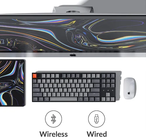 Vista 2 de Keychron K8 Tenkeyless Teclado mecánico inalámbrico para Mac retroiluminación RGB Bluetooth multitarea teclado de juegos con cable tipo C