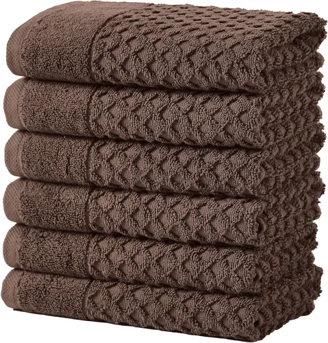 Vista 70 de Great Bay Home - Toallas de mano 100% algodón blanco, 6 toallas de baño suaves para manos, altamente absorbentes y de secado rápido, colección 01