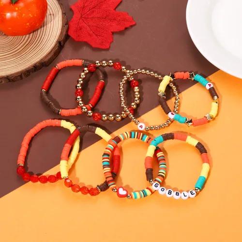 Vista 119 de Surfer Heishi - Pulseras apilables para mujer, apilables, de vinilo arcoíris, disco de arcilla, pulseras elásticas para la amistad, joyería bohemia
