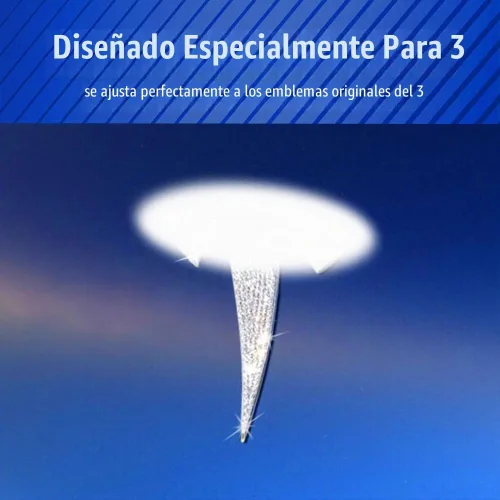 Vista 4 de Emblemas con Logo de Diamantes de Imitación Brillantes para Tesla Model 3 2017-2023, 4 Piezas Calcomanías de Emblemas para Maletero Delantero Plata_3