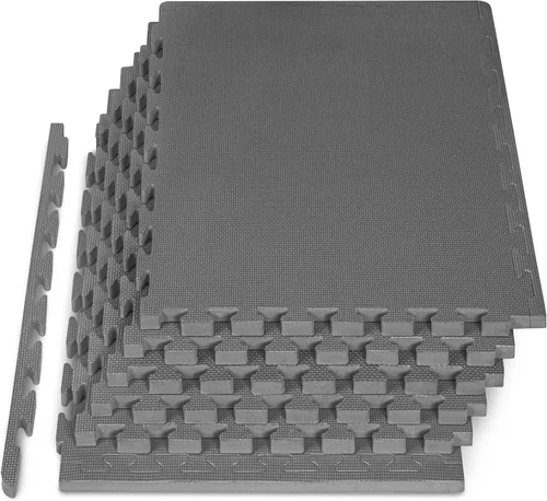 Vista 9 de ProsourceFit Alfombrilla de Ejercicio con Rompecabezas de Patrón Tejido Extra Gruesa de 1 Pulgada, Baldosas de Espuma EVA Entrelazadas para Piso