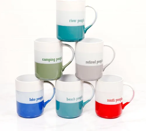 Vista 9 de Pavilion River People - Taza de cerámica de 18 onzas para hombre, canoa, aguamarina