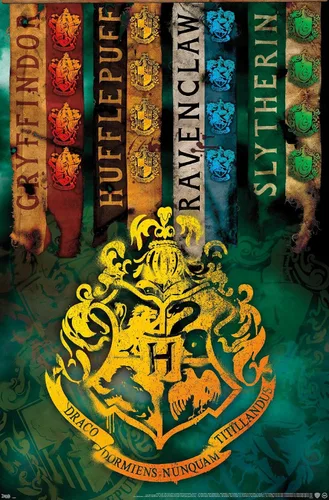 Vista 11 de Trends International The Wizarding World: Harry Potter - Póster de pared con crestas de la casa, 14.725 x 22.375 pulgadas, versión enmarcada