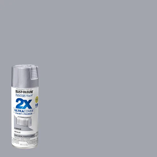 Vista 2 de Rust-Oleum Painter's Touch 2X Ultra Cover 334058 - Pintura en aerosol, 11 onzas, color aluminio metálico, paquete de 6