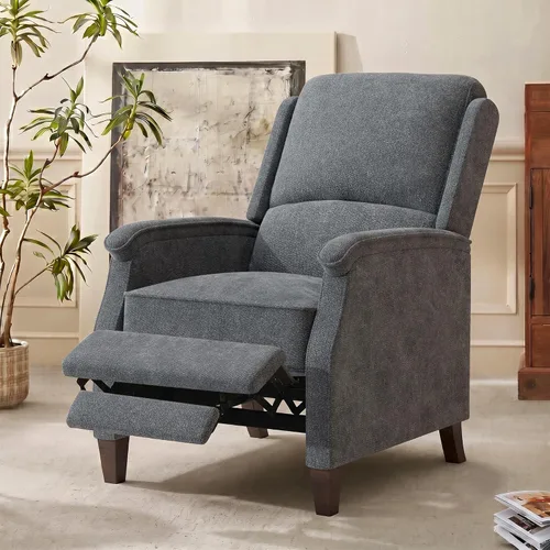 Vista 16 de VKNOW Silla reclinable de piel sintética con respaldo ajustable, color Marrón (Chestnut Brown)