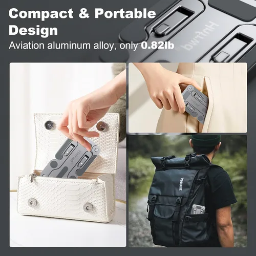 Vista 5 de Soporte ergonómico para laptop para escritorio, elevador de aluminio aeroespacial ajustable 3 en 1, soporte plegable de 3 modos, resistente