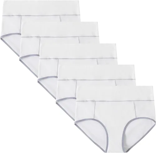 Vista 9 de POKARLA Ropa interior de algodón de cintura alta para mujer, suave, transpirable, bragas de cobertura completa, pantaletas elásticas, ropa