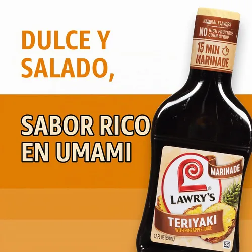 Vista 16 de Lawry's Teriyaki con adobo de jugo de piña, 12 fl oz