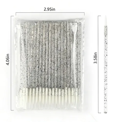 Vista 2 de Disposable Eyeliner Brush Applicator Cosmetic Eye Wand Eyeliner Makeup Tool (black-100pcs)