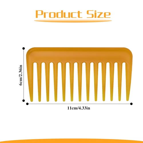 Vista 3 de Mini peine de dientes anchos, pequeño peine desenredante de viaje, peine de pelo rizado, peine portátil para ducha, peine húmedo para mujeres, peine