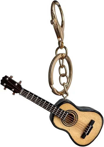 Vista 3 de Llavero de instrumento musical, llavero de guitarra de ukelele miniatura, regalo de instrumento musical, adorno de Navidad (guitarra de ukelele)