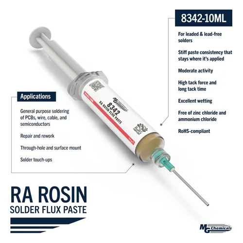 Vista 6 de MG Chemicals 8342-10ML RA Rosin Flux Paste, 0.3 oz Jeringa