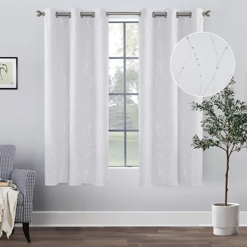 Vista 37 de BUHUA - Paneles de cortinas opacas para sala de estar, cortinas grises con aislamiento térmico, cortinas de ventana para dormitorio - 72 pulgadas