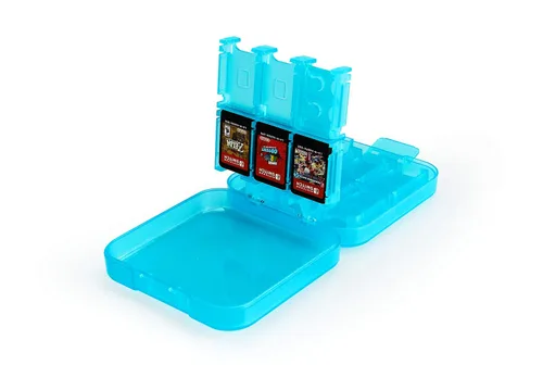 Vista 3 de Tienda Basics Game Storage Case for 24 Nintendo Switch Games - 34 x 34 x 1 Inches Blue