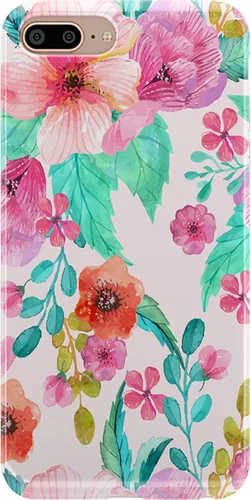 Vista 13 de Casely Funda para iPhone 6/7/8 Plus Bosque floral Flor de cerezo rojo Diseño clásico ultra delgado Flor de cerezo rojo floral