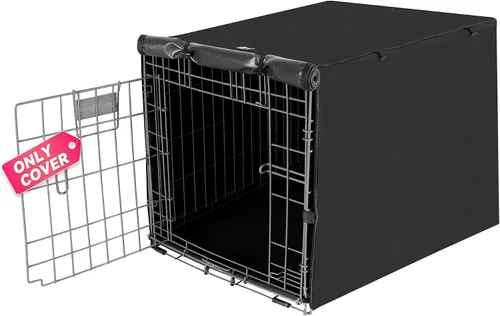 Vista 12 de Seiyierr Funda para jaula de perro – Funda para perrera para jaula de perro de 24 pulgadas, cubierta de poliéster de doble puerta para jaula
