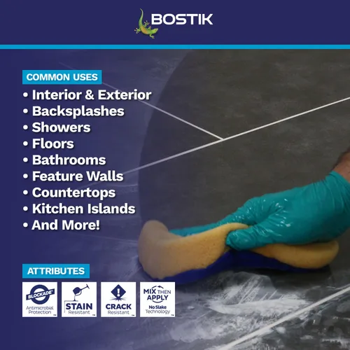 Vista 4 de BOSTIK HYDROMENT Lechada para baldosas en polvo de 10 libras - Alabastro