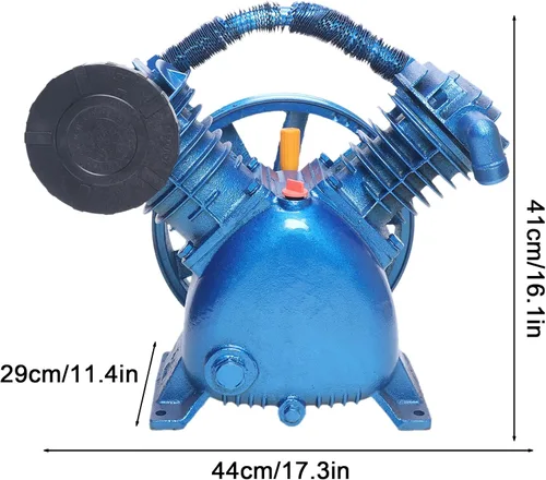 Vista 6 de Cabezal de bomba de compresor de aire 5.5HP 21CFM 175PSI 800RPM Unidad de bomba de compresor de aire estilo V con volante de inercia, cilindro