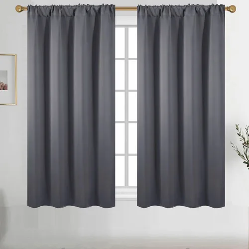 Vista 57 de Diraysid Cortinas opacas beige para dormitorio y sala de estar, cortinas con aislamiento térmico para oscurecer la habitación, 42 x 63 pulgadas, 2