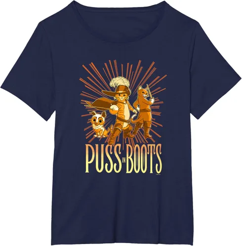Vista 17 de DreamWorks Puss in Boots: The Last Wish Cat Trio Poster - Camiseta pequeña Negro
