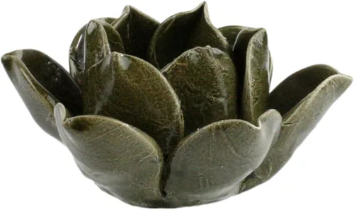 Vista 6 de HomArt Soporte para velas de té Lotus, color blanco