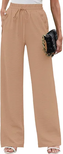 Vista 75 de Heymoments Wide Leg Pant for Women High Waist Trouser A01-negro