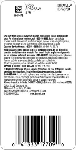 Vista 2 de Duracell 377/376 - Pilas de botón de óxido de plata, 2 unidades (Paquete de 1), batería con potencia duradera para relojes, calculadoras y más