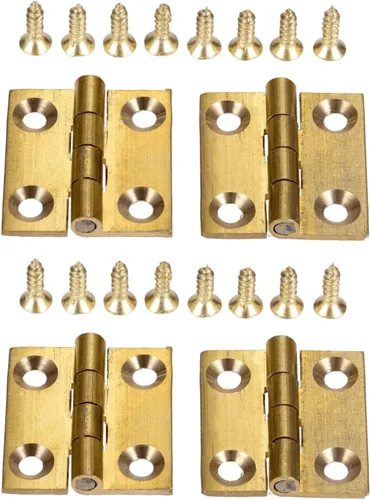 Vista 11 de dophee 4 mini bisagras de latón puro, bisagras plegables a tope para cajón, armario, puerta, joyero, muebles de madera, 2.5 pulgadas