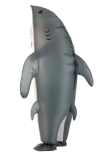 Vista 2 de Disfraz inflable de tiburón para adulto Multicolor