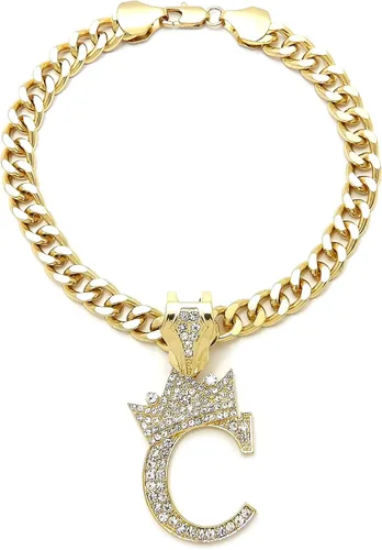 Vista 15 de Collar de cadena con letra inicial cubana para perro, collar de cadena para mascotas, gato, collar para cachorro (S, 25 cm)