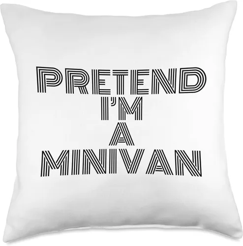 Vista 4 de Pretend I'm A Minivan Lazy Halloween Tees Lazy Halloween Costume Pretend I'm A Minivan - Almohada simple, 16 x 16 pulgadas, multicolor