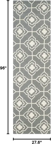Vista 2 de SAFAVIEH Four Seasons Collection FRS233F FRS233F - Alfombra de pasillo floral con gancho a mano, 2 pies 3 pulgadas x 8 pies, color gris y dorado