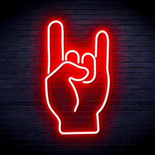 Vista 17 de AdvPro Rock On Hand Sign Flex Silicone LED Neon Sign - Azul - st16s32-fnu0067-b