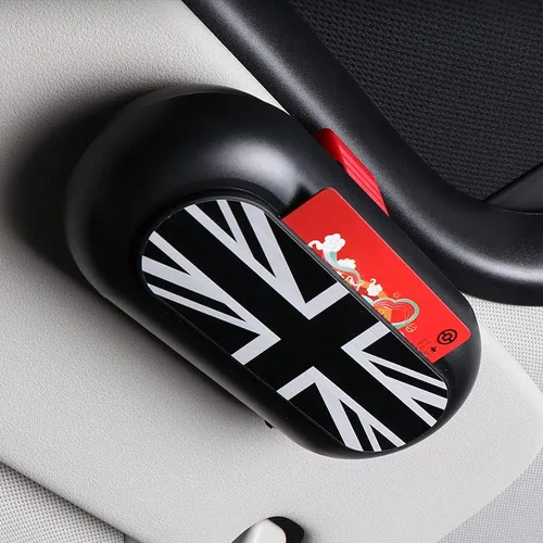Vista 3 de Para Mini Cooper Universal Multifunción Car Interior Sun Visor Gafas Caso Almacenamiento Bill Clip Eyewear Hard Shell Box Holder Organizador