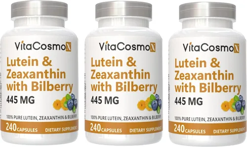 Vista 9 de Luteína con zeaxantina, cápsulas veganas, 240 unidades, 40 mg de luteína + 4 mg de zeaxantina por porción, sin OMG, sin gluten