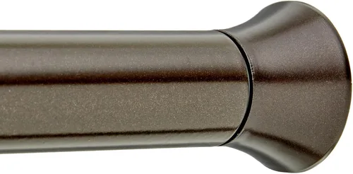 Vista 11 de Amazon Basics Barra de cortina de tensión de resorte resistente ajustable, sin perforación/sin agujeros, 54-90 pulgadas, negro, remate clásico