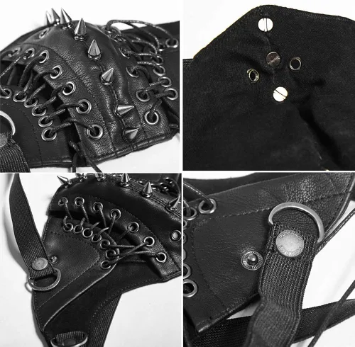 Vista 6 de PUNK RAVE - Máscara punk para hombre diseño de hip hop estilo fresco para Halloween para fiestas