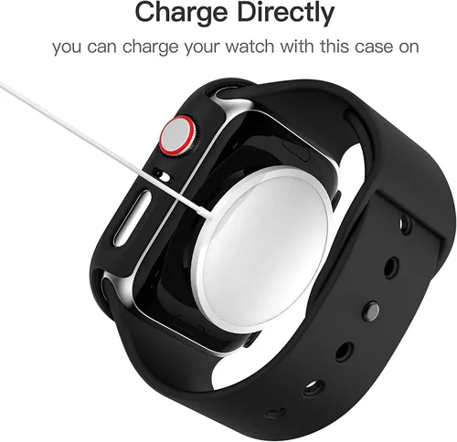 Vista 5 de Paquete de 12 fundas para Apple Watch de 38 mm Series 3/2/1 con protector de pantalla de vidrio templado, funda protectora HD para el iWatch