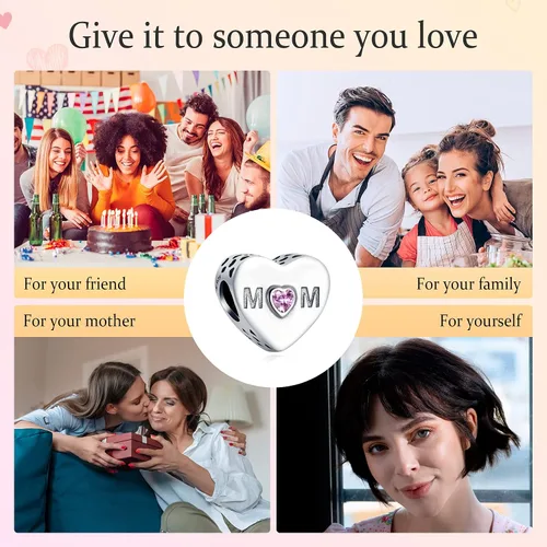 Vista 6 de Annmors Silver Charms for Bracelets 925 Sterling Dragonfly Family Heart Love Dangle for Women Bracelet & Necklace Pendant