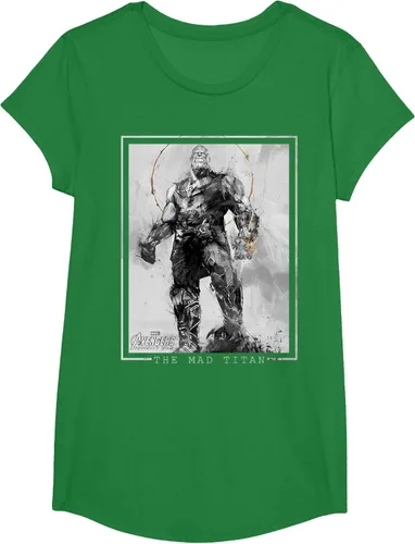 Vista 41 de Marvel Avengers Infinity War Thanos Sketch Graphic Camiseta Negro