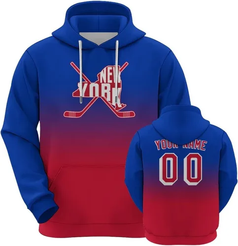 Vista 7 de Custom Hockey City Map Gradient Hoodies-Personalized Name Number Hooded Sweatshirts Hockey Fans Gifts for Men,Women,Youth