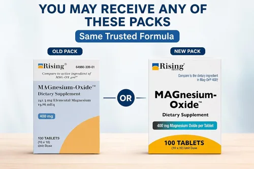 Vista 3 de Rising Pharma - Óxido de magnesio 400 mg - Suplemento dietético de magnesio elemental - 100