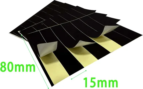 Vista 2 de Match Striker - Adhesivo de golpeo, papel negro con adhesivo previo, 28 piezas, corte rectangular para fósforos de seguridad en tarro de campana