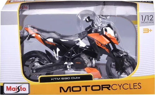 Vista 5 de Maisto KTM 690 Duke Orange and Black 1/12 Diecast Motorcycle