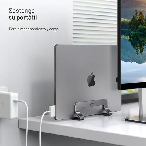 Vista 5 de UGREEN Soporte vertical para laptop para escritorio compatible con MacBook Pro, MacBook Air, soporte vertical de aluminio ajustable para portátiles